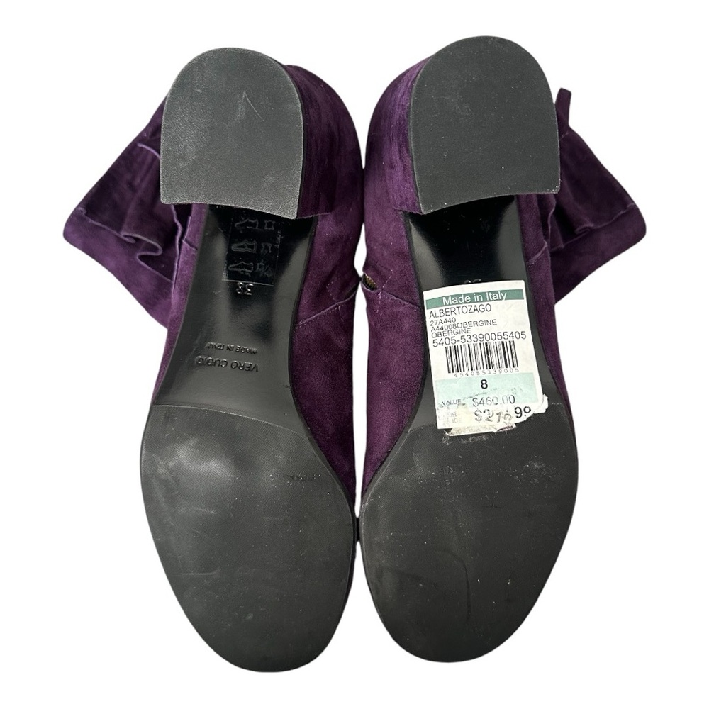 Vero Cuoio Purple Suede Ruffle Ankle Boots - Size 7.5-7 - Picture 3 of 4